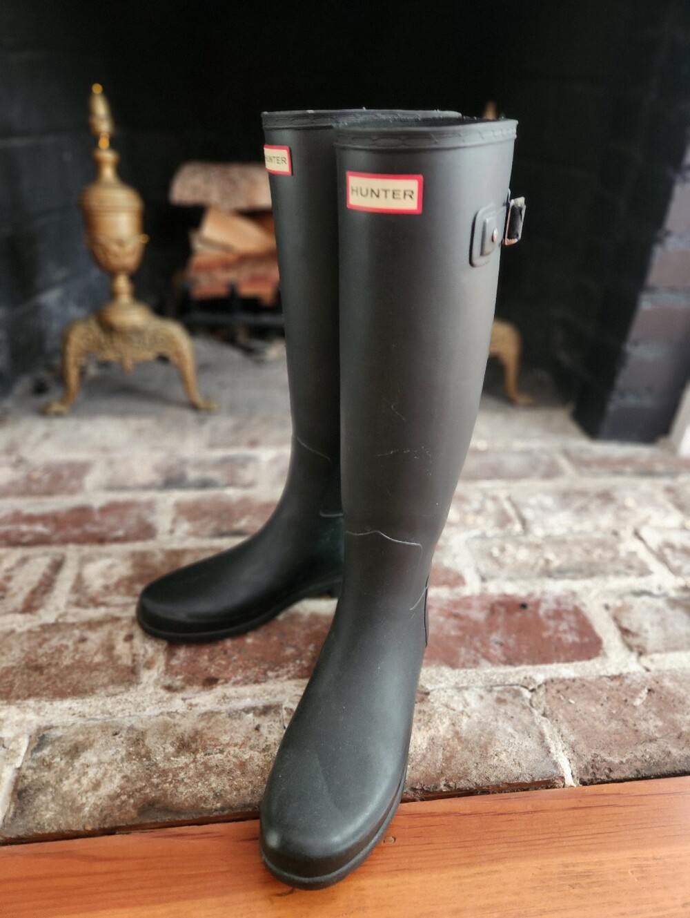 HUNTER Wellies Matt Black Riding Rain Boots